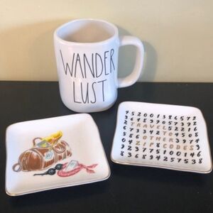 Rae Dunn Magenta and Travel Bundle 1 Mug and 2 Accessorie Trays